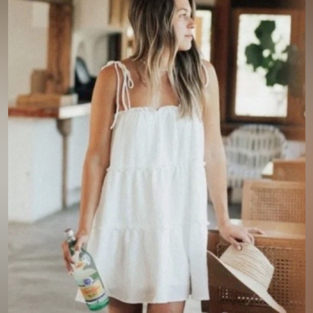 SOLD - CJLA tiered white sundress (juniper)